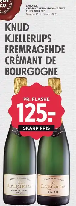 MENY Laborde crémant de bourgogne brut eller demi sec tilbud