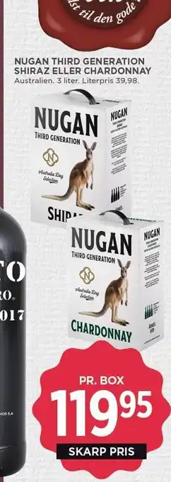 MENY Nugan third generation shiraz eller chardonnay tilbud