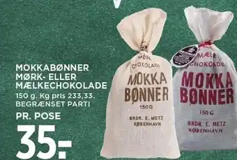 Mokkabønner mørk- eller mælkechokolade