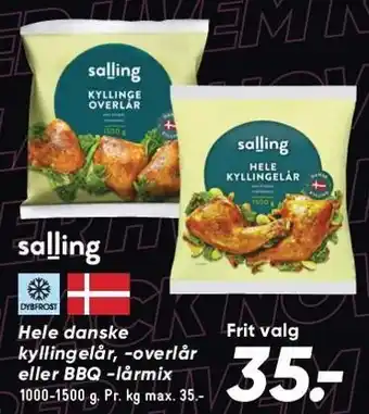 Bilka Hele danske kyllingelår, -overlår eller bbq -lårmix tilbud