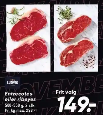 Bilka Entrecotes eller ribeyes tilbud