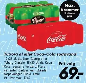 Bilka Tuborg øl eller coca-cola sodavand tilbud
