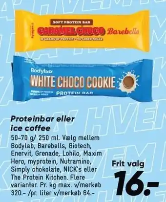 Bilka Proteinbar eller ice coffee tilbud