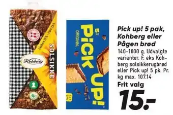 Bilka Pick up! 5 pak, kohberg eller pågen brød tilbud