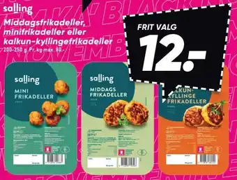 Bilka Middagsfrikadeller, minifrikadeller eller kalkun-kyllingefrikadeller tilbud