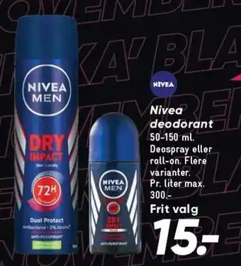 Bilka Nivea deodorant tilbud