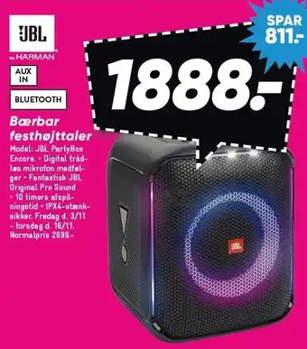 Bilka Bærbar festhøjttaler tilbud