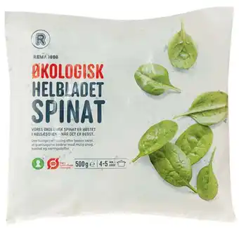REMA 1000 Helbladet spinat, 500 g tilbud