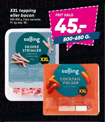 Bilka Xxl topping eller bacon tilbud