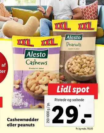 Lidl Cashewnødder eller peanuts tilbud
