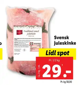 Lidl Svensk juleskinke tilbud