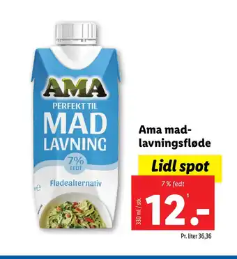 Lidl Ama madlavningsfløde tilbud