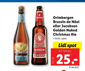 Lidl Grimbergen brassin de nöel eller jacobsen golden naked christmas ale tilbud
