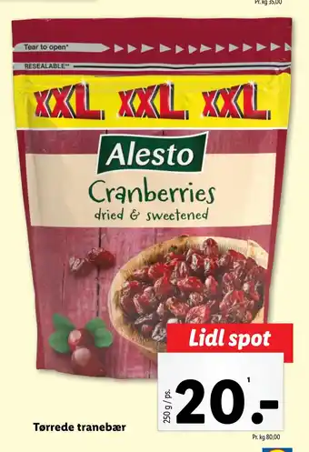 Lidl Tørrede tranebær tilbud