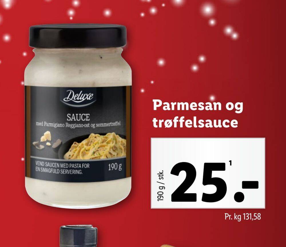 Parmesan og trøffelsauce tilbud hos Lidl