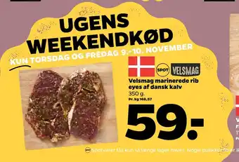 Netto Velsmag marinerede rib eyes af dansk kalv tilbud
