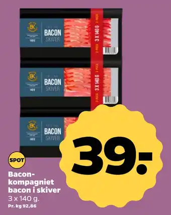 Netto Baconkompagniet bacon i skiver tilbud