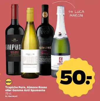 Trapiche pure, aimone rosso eller gemma asti spumante