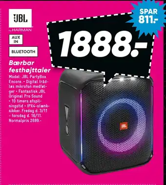 Bilka Bærbar festhøjttaler tilbud