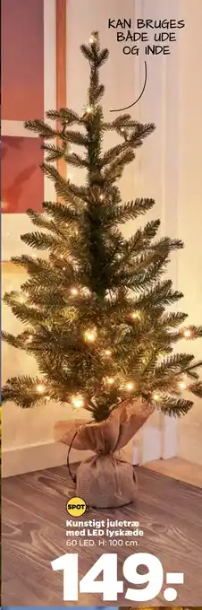 Netto Kunstigt juletræ med led lyskæde tilbud