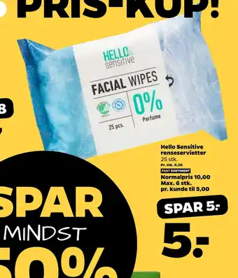 Netto Hello sensitive renseservietter tilbud