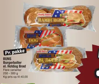 Fakta Tyskland Buns burgerboller el. hotdog brød tilbud