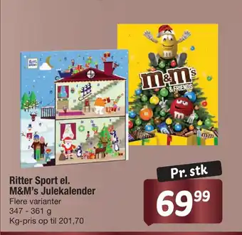 Fakta Tyskland Ritter sport el. m&m's julekalender tilbud