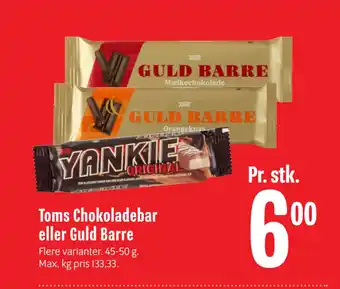 Min Købmand Toms chokoladebar eller guld barre tilbud
