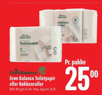Min Købmand Grøn balance toiletpapir eller køkkenruller tilbud
