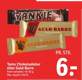 SPAR Toms chokoladebar eller guld barre tilbud