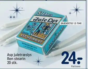 Asp juletræslys ren stearin