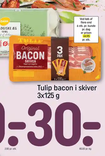 REMA 1000 Tulip bacon i skiver tilbud