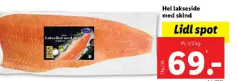 Lidl Hel lakseside med skind tilbud