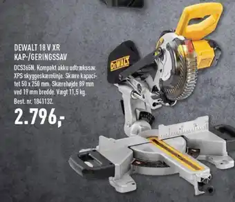 Johannes Fog DEWALT 18 V XR KAP-/GERINGSSAV DCS365N tilbud
