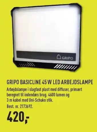 Johannes Fog GRIPO BASICLINE 45 W LED ARBEJDSLAMPE tilbud