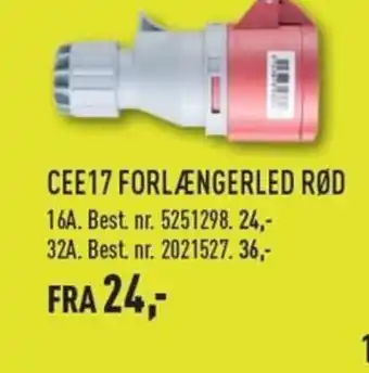 Johannes Fog CEE17 FORLÆNGERLED RØD tilbud