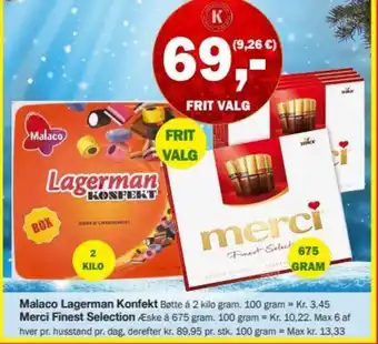 Købmandsgården Malaco Lagerman Konfekt tilbud