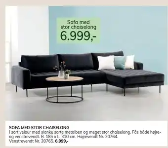 Daells Bolighus Sofa med stor chaiselong tilbud