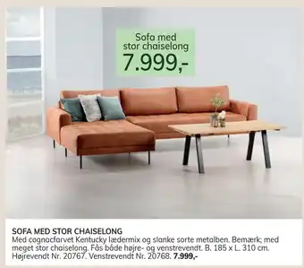Daells Bolighus Sofa med stor chaiselong tilbud