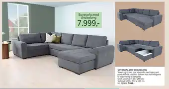 Daells Bolighus Sovesofa med chaiselong tilbud