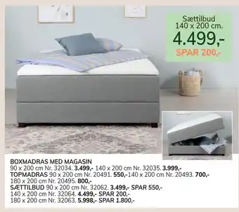 Daells Bolighus Boxmadras med magasin tilbud