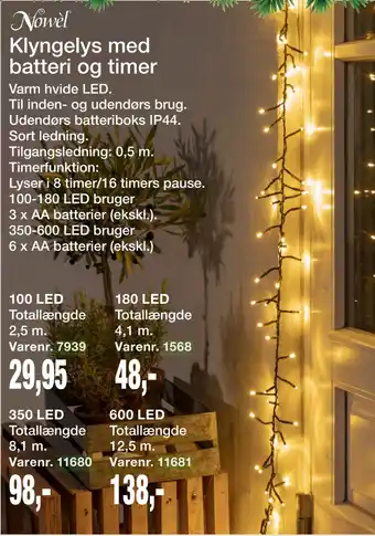 Harald Nyborg Klyngelys med batteri og timer tilbud