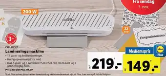 Lidl Crelando lamineringsmaskine tilbud