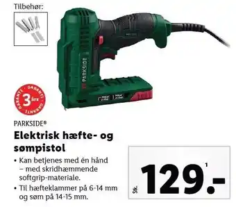 Lidl Parkside elektrisk hæfte- og sømpistol tilbud
