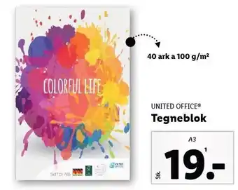 Lidl United office tegneblok tilbud
