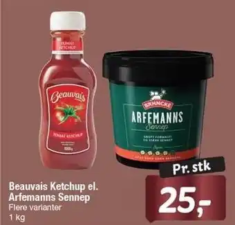 Fakta Tyskland Beauvais ketchup el. arffmanns sennep tilbud