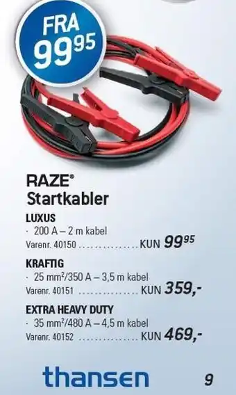 Thansen Startkabler tilbud