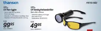Thansen Uv rav-lygte & uv beskyttelsesbriller tilbud