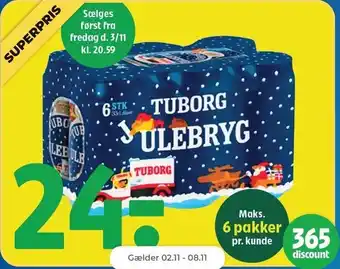 Netto Tuborg julebryg, 6 x 33 cl tilbud