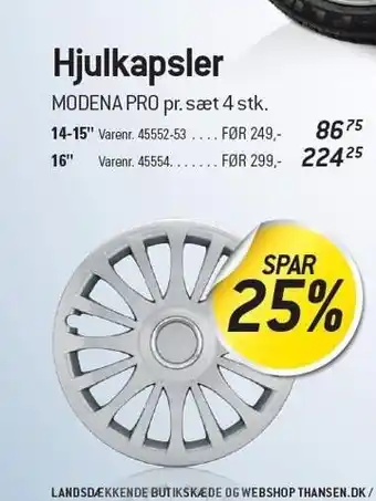Modena pro pr. sæt 4 stk